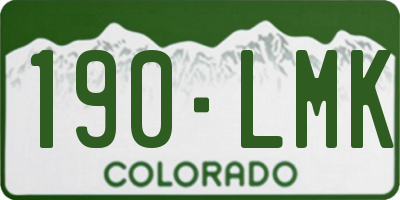 CO license plate 190LMK