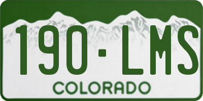CO license plate 190LMS