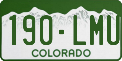 CO license plate 190LMU