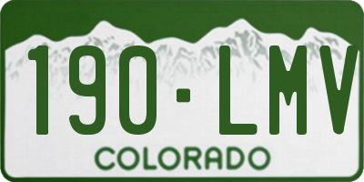 CO license plate 190LMV