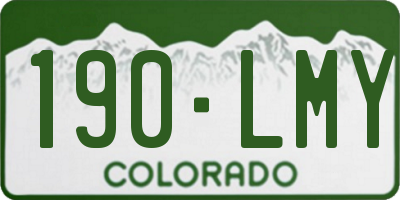 CO license plate 190LMY