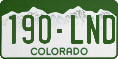 CO license plate 190LND