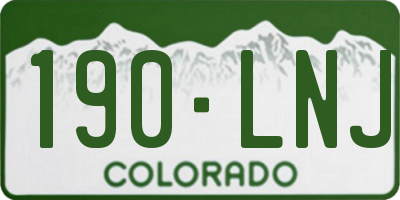 CO license plate 190LNJ