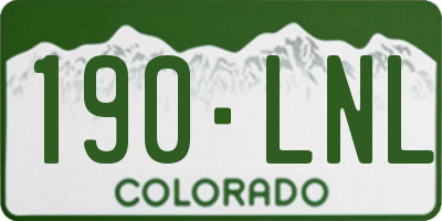 CO license plate 190LNL