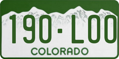 CO license plate 190LOO