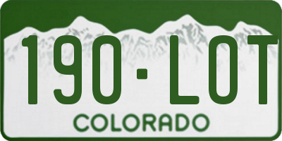 CO license plate 190LOT