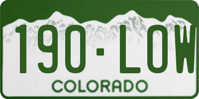 CO license plate 190LOW