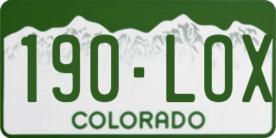 CO license plate 190LOX