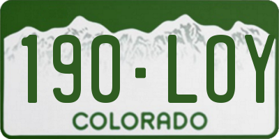 CO license plate 190LOY