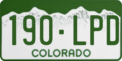 CO license plate 190LPD