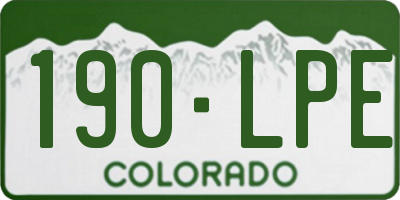 CO license plate 190LPE