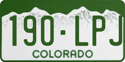 CO license plate 190LPJ