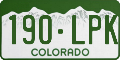 CO license plate 190LPK