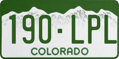 CO license plate 190LPL