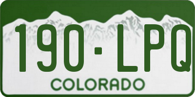 CO license plate 190LPQ