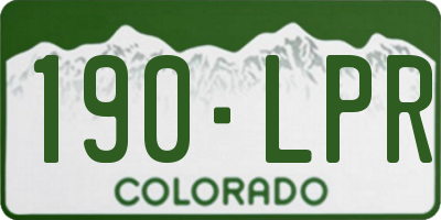 CO license plate 190LPR