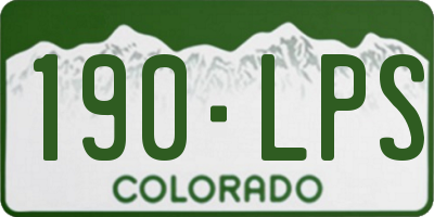 CO license plate 190LPS