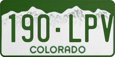 CO license plate 190LPV
