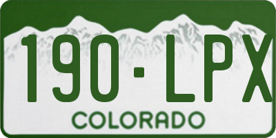 CO license plate 190LPX