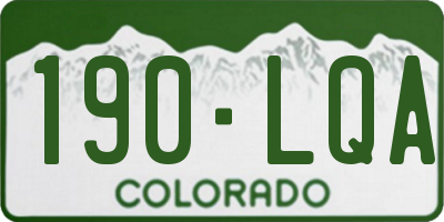 CO license plate 190LQA