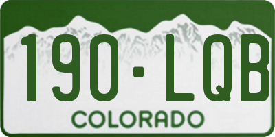 CO license plate 190LQB
