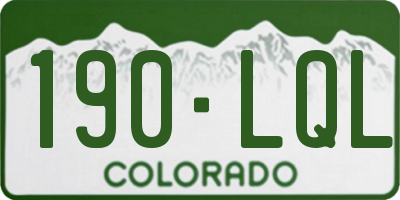 CO license plate 190LQL