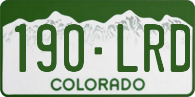 CO license plate 190LRD