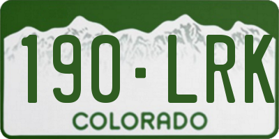 CO license plate 190LRK