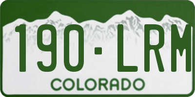 CO license plate 190LRM