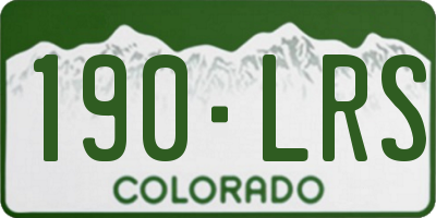 CO license plate 190LRS