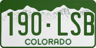 CO license plate 190LSB