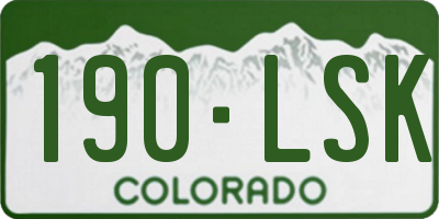 CO license plate 190LSK