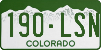 CO license plate 190LSN