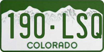 CO license plate 190LSQ