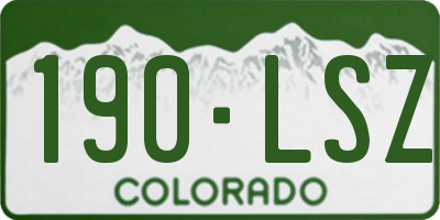 CO license plate 190LSZ