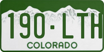 CO license plate 190LTH