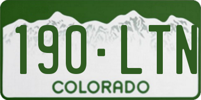 CO license plate 190LTN