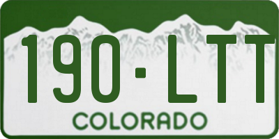 CO license plate 190LTT