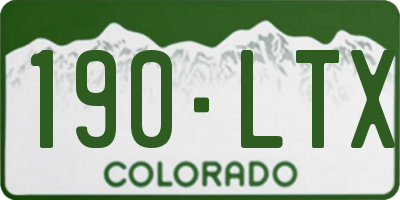 CO license plate 190LTX
