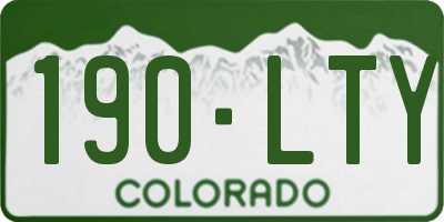 CO license plate 190LTY
