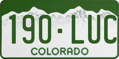 CO license plate 190LUC