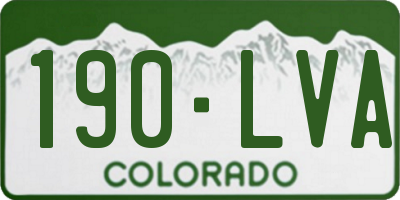CO license plate 190LVA