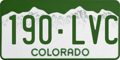 CO license plate 190LVC