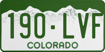 CO license plate 190LVF