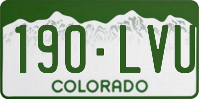 CO license plate 190LVU