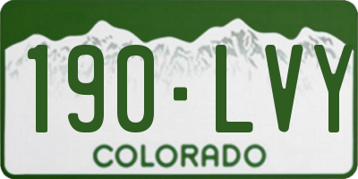 CO license plate 190LVY
