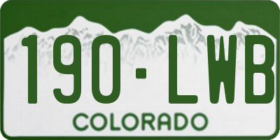 CO license plate 190LWB