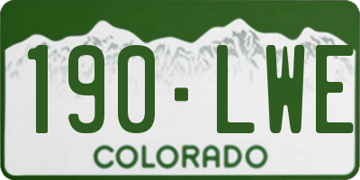CO license plate 190LWE