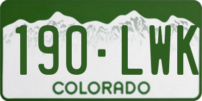 CO license plate 190LWK