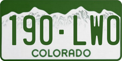 CO license plate 190LWO